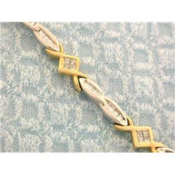 14k Two Toned Gold Bracelet with Diamond