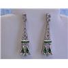 Image 1 : 18k White Gold Earrings with Diamonds and Tsavorite
