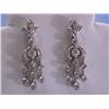 Image 2 : 18k White Gold Dangling Earrings with Diamonds