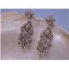 Image 3 : 18k White Gold Dangling Earrings with Diamonds