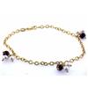 Image 2 : 14k Gold Bracelet with Pearls and Gemstones