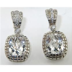 Charles Krypell Gold/Silver Crystal & Diamond Earrings