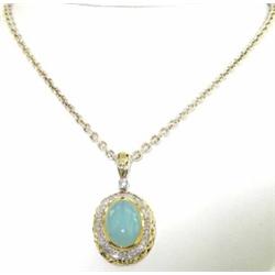 Charles Krypell Gold/Silver Lime Onyx Necklace