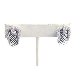 David Yurman Silver Diamond Earrings
