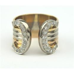 Cartier 18K Tri - Color Gold, Diamond Ring