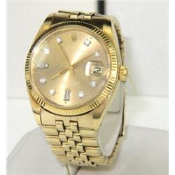 Rolex 18K Yellow Gold Diamond Mens Watch