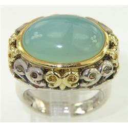 Charles Krypell Gold/Silver Chalcedony Ring