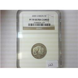 2005-S BISON NICKEL NGC PF70 ULTRA CAMEO