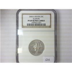 2003-S SILVER ILLINOIS QUARTER NGC PF69 ULTRA CAM