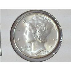 1940-D MERCURY DIME (UNC)