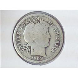 1908-D BARBER DIME