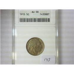1915 BUFFALO NICKEL ANACS (AU58)