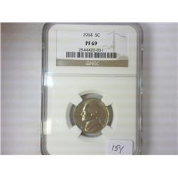 1964 JEFFERSON NICKEL NGC PF69