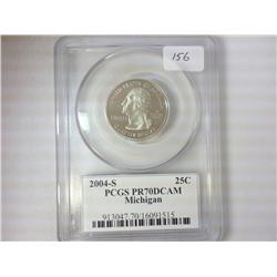 2004-S MICHIGAN QUARTER PCGS PR70DCAM