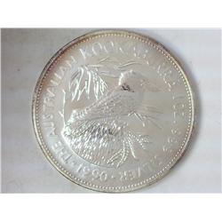 1990 AUSTRALIA KOOKABURRA $5 SILVER PF LIKE 1 OZ
