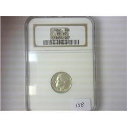 1962 ROOSEVELT DIME NGC PF69