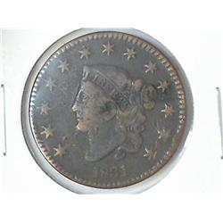 1831 US LARGE CENT BENT