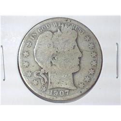 1907-D BARBER HALF DOLLAR