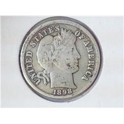 1898 BARBER DIME (VERY FINE)