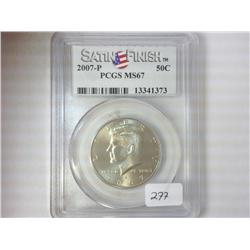 2007-P KENNEDY HALF DOLLAR PCGS MS67