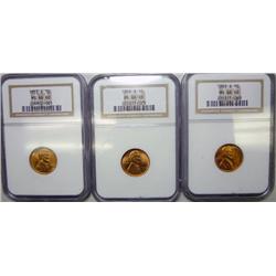 2  1952S-53S Lincoln pennys all NGCS66RED