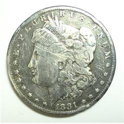 1881CC Morgan $  VG/F  multiple scatches and rim bumps.Nice filler