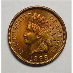 1898 Indian penny  MS65 RED/BRN
