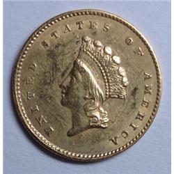 1855 T2 $1 GOLD AU