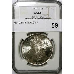 1890S  Morgan $ NGC64
