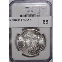 1885CC Morgan $ NGC64