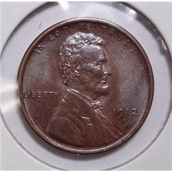 1912S Lincoln penny  at least an MS63 BROWN