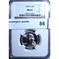 1939S Washington quarter  NGC65