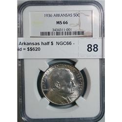 1936 Arkansas half $  NGC66