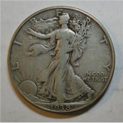 1938D  Walker half $  VF