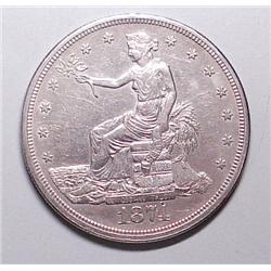 1874CC Trade $  obv is borderline AU reverse solid AU