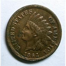 1864L Indian penny nice color XF45.A very interesting coin as well as rare.Coin