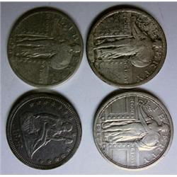 1917T1 VF-1917 T2 F-1926D F and an 1858  VF quarters