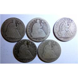 1853-1861-1875-1876-1876CC half $  AG