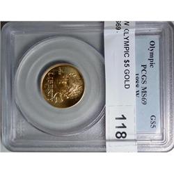 1988W  OLYMPIC $5 GOLD  PCGS69