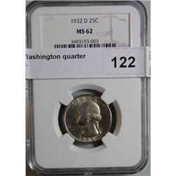 1932D Washington quarter  NGC62