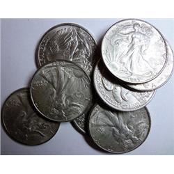1941-42PD-43-44-45-45D-46D Walker half $  UNDIPPED  AU/BU