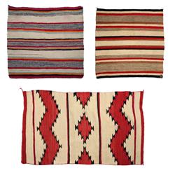 Three Navajo Weavings, Circa 1930s-1950s