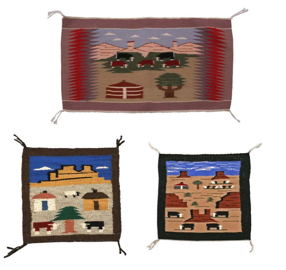 Three Navajo Pictorial Weavings, Crownpoint Rug Weavers
