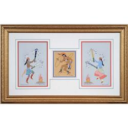 Harrison Begay, 2 Gouaches and 1 serigraph