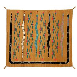 Navajo Sand Painting Weaving, Circa 1950s