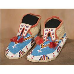Northern Plains Beaded Moccasins, Circa 1920s