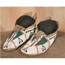 Cheyenne Beaded Moccasins, 19th Century