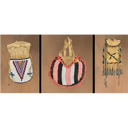 Three Early Beaded Bags, 19th Century