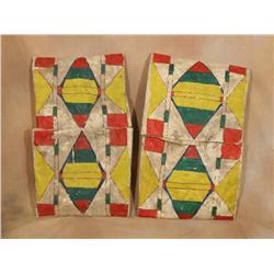 Pair Parfleche Painted Envelopes
