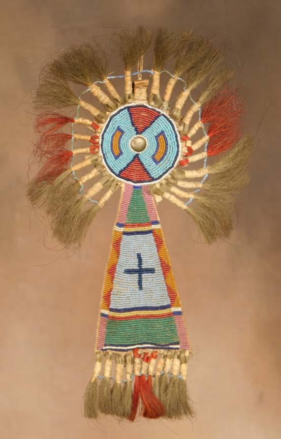 Rare Crow Keyhole Horse Face Ornament, Circa 1860s